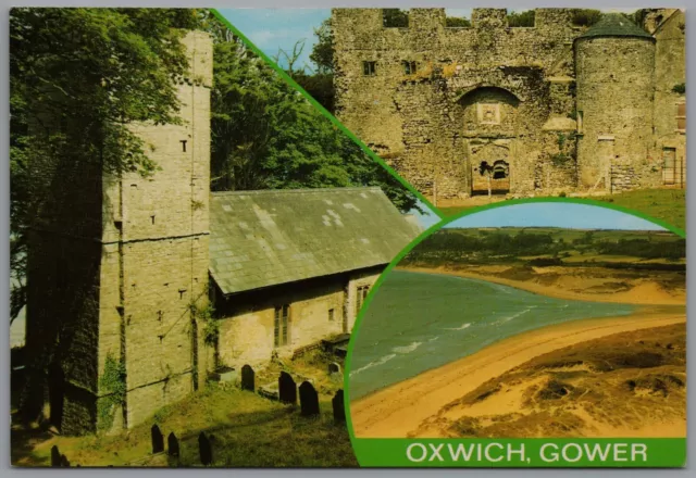Oxwich Gower Swansea Wales Multiview Postcard