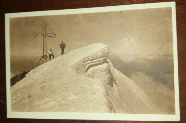 Cartolina d'epoca paesagg Italia Lombardia Lecco Vetta monte Legnone croce Alpin