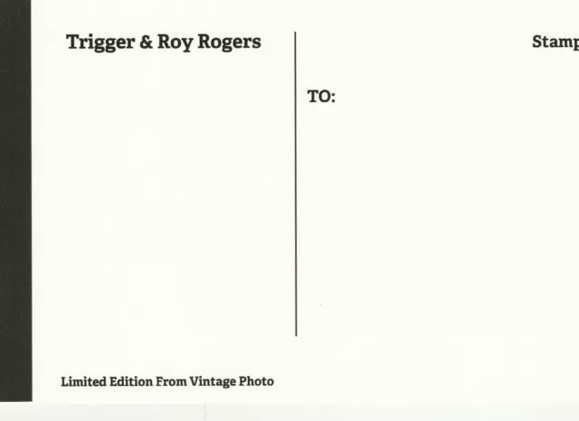ROY ROGERS AND horse Trigger postcard made from vintage photograph $3. ...
