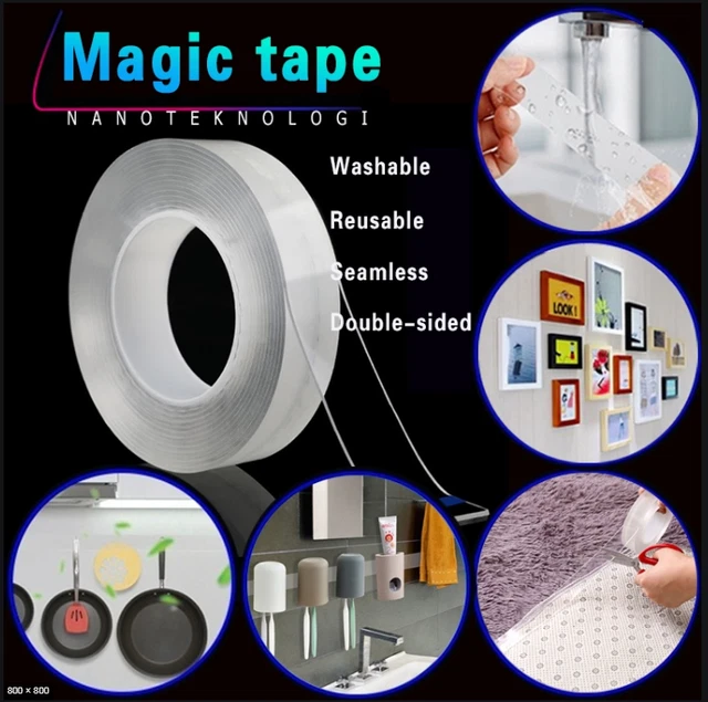 Nastro Biadesivo Gifoto Nano Tape 3m X 2.3cm - Extra Forte, Trasparente, Riutilizzabile - Foto 2