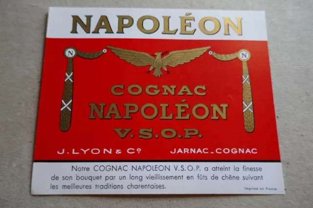 etiquette ancienne COGNAC NAPOLEON J.LYON Jarnac Conac