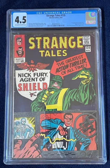 Strange Tales #135 (Aug 1965) ✨ Graded 4.5 O-W to WHITE pages by CGC ✔ 1st Nick