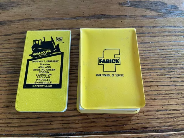 Fabick Tractor Whayne Supply Vintage Pocket Notepad Caterpillar Dealer Lot Of 2
