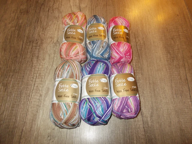 Rellana Flotte Socke Wool Free Stretch - 4fach Sockenwolle - 100g - Stricken