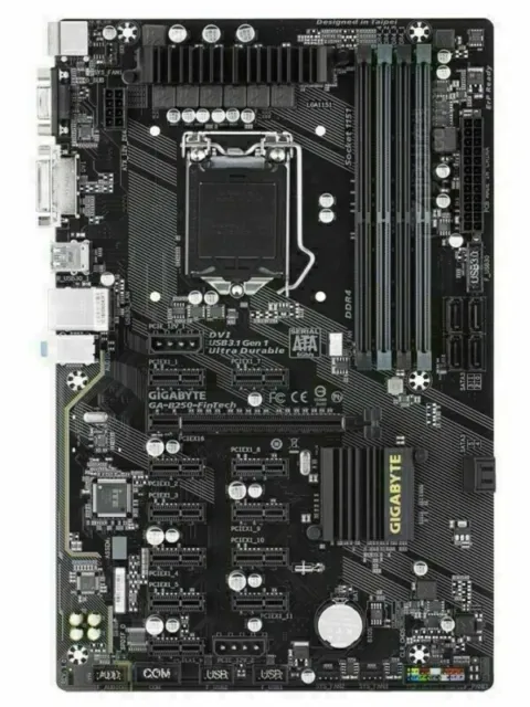 Gigabyte GA-B250-FinTech LGA 1151 Intel ATX 12 PCIe 3.0 12 GPU MININGMotherboard