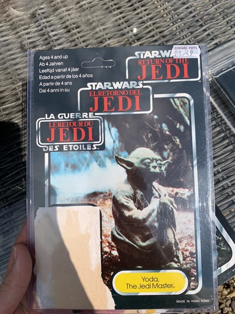 Adesivo vintage Star Wars Tri logo 70B Palitoy Yoda originale ZodiacToys Cardback