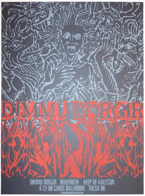 2008 Dimmu Borgir - Tulsa Silkscreen Concert Poster by Jared Connor
