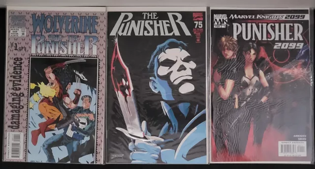 Lot of 3 | 1993 Marvel THE PUNISHER / Wolverine & Punisher, #75 Foil, MK1/ VF-NM