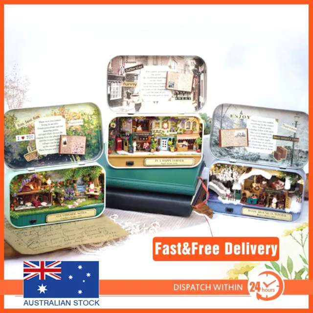 Box Theatre 3D DIY Miniature Wooden Puzzle Dollhouse Toy for Birthday Gift