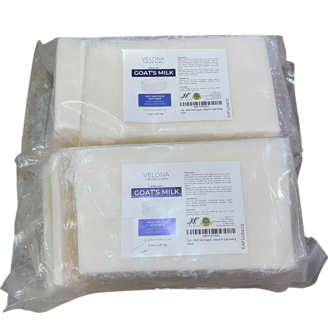 10 LB - Base de jabón de leche de cabra de Velona | SLS/SLES gratis | Derretir y verter