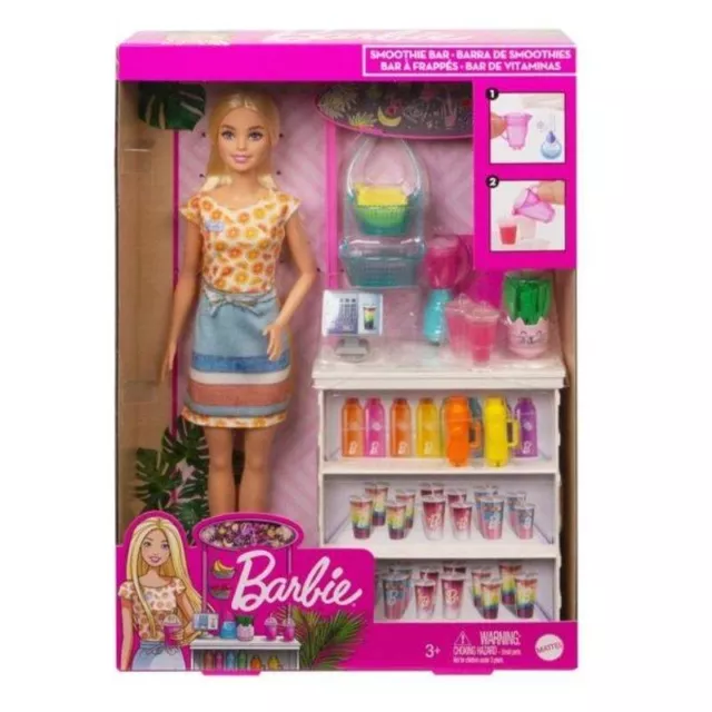 Barbie Smoothie Bar Playset with 12" Blonde Barbie Doll