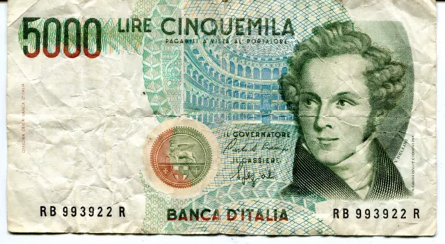 billet  italie 5000 lire