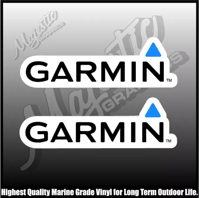 GARMIN - 250mm x 80mm - PAIR - BOAT DECALS
