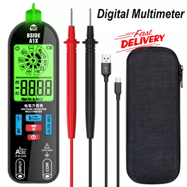 A1X Mini Digital Multimeter Smart Auto Ranging Rechargeable DC/AC Voltage US
