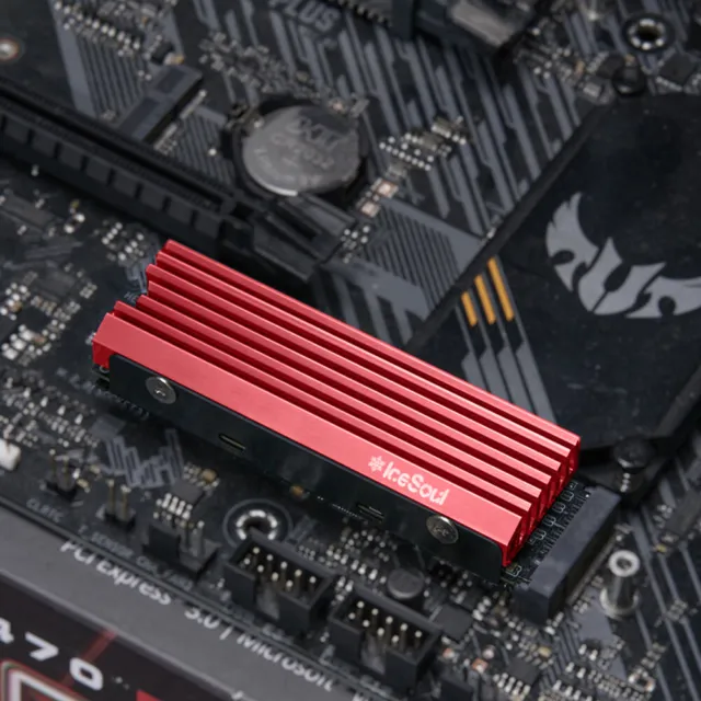 M.2 2280 NGFF/NVME SSD Heatsink SSD Cooler with Silicone Thermal Pad(Red) 3