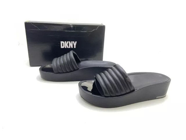 DKNY Damen Sandale Sandalette Pantolette Schwarz Gr. 38 (UK 5)