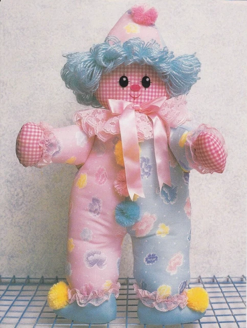 SWEETIE PIE CLOWN RAG Doll~Sewing Pattern~Full Size Templates £1 50