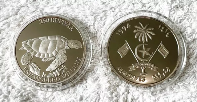 Maldives Endangered Wildlife .999 Silver Layered Coin - Add to Your Collection!