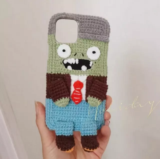 Devil Zombie DIY Knitted Phone Case Finished Handmade Customized Knitwear Cases