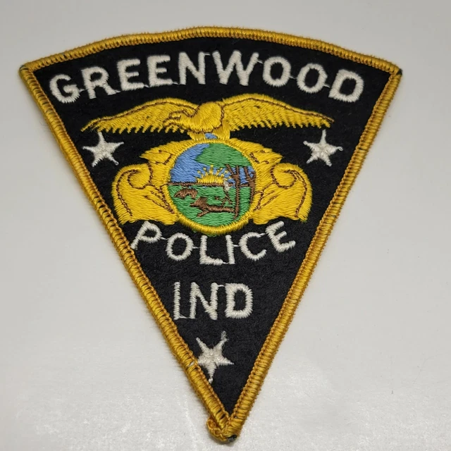 VTG GREENWOOD POLICE Department Indiana Shoulder Patch Obsolete 7.99