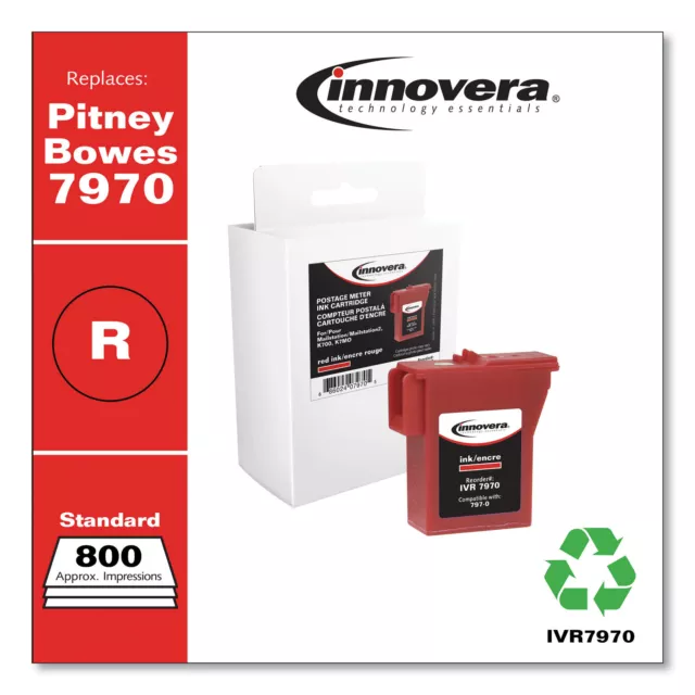 Innovera Red Postage Meter Ink Replacement for Pitney Bowes 797 IVR7970
