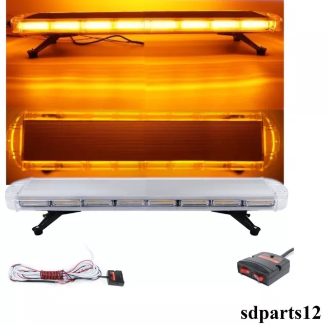 Barre Rampe LED Orange Lumineuse Stroboscopique Éclairage Sécurité 12-24V 98cm