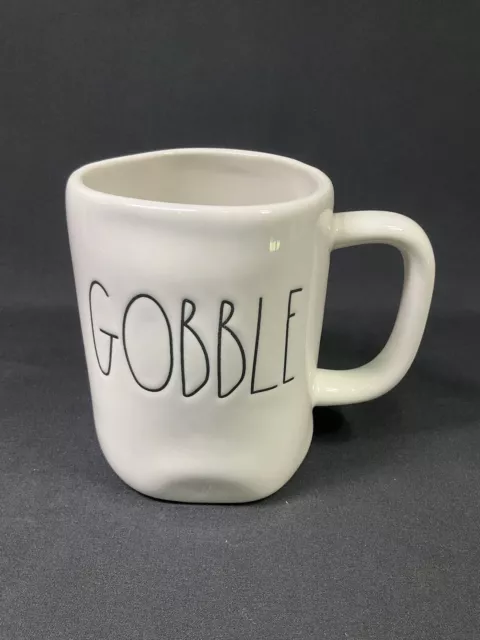 Rae Dunn by Magenta Coffee Mug Ceramic GOBBLE White Thanksgiving