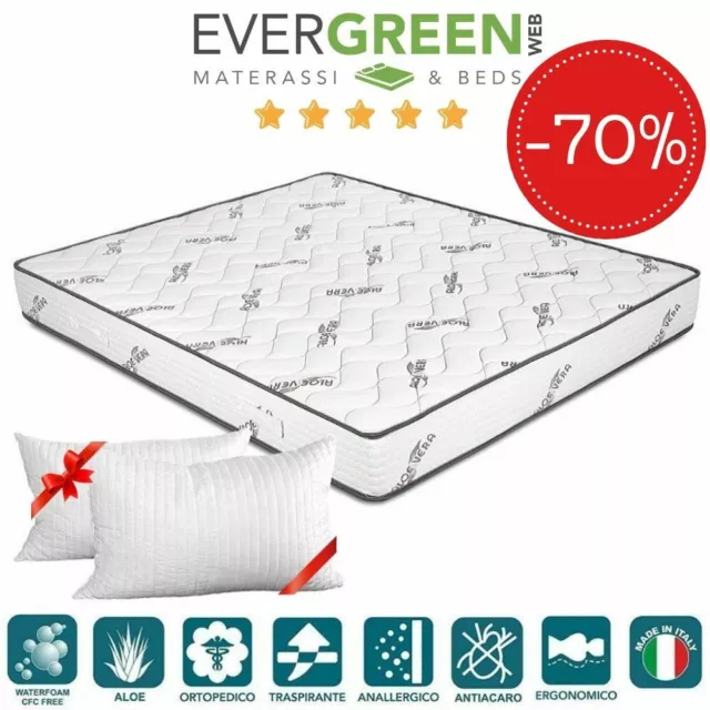 EVERGREENWEB ✅ Materasso Singolo 90x200 Effetto Massaggiante + Cuscino 🎁 2