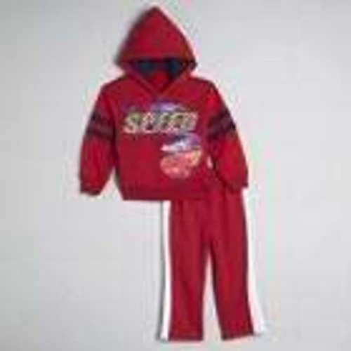 Boys Jacket & Sweat Pants 2 Pc Disney Cars Red Zip Up Toddler Outfit-sz 12 mths