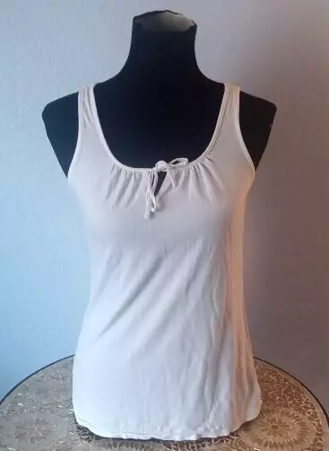 Old Navy White Blouse Womens Size S Sleeveless Split Neck Tank Top Boho