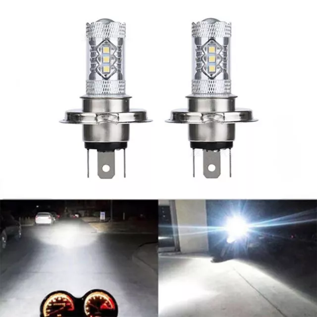 2PCS H4 Ampoule LED Moto 9003 HB2 Phare 6500K 12V Hi/Lo Phare Faisceau Nouveau