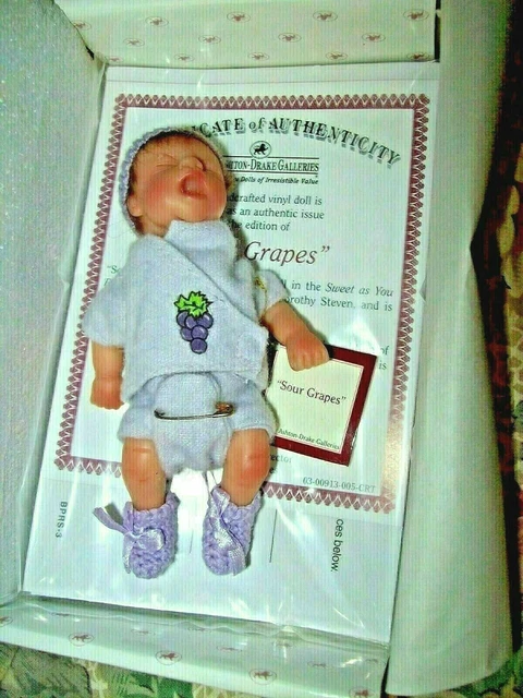 Ashton Drake/ Dorothy Steven  So Truly Real "Sour Grapes"  Nib With Coa