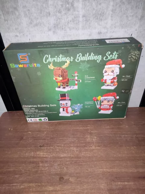 ✅ SawaruitaChristmas Santas Sleigh Reindeer Building Set Figure Blocks Bricks