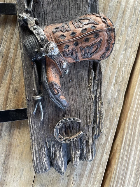 Western Cowboy  Boots Horseshoe Bar wire Coat /Hat Rack, 3 Hooks, Hobby Lobby 3