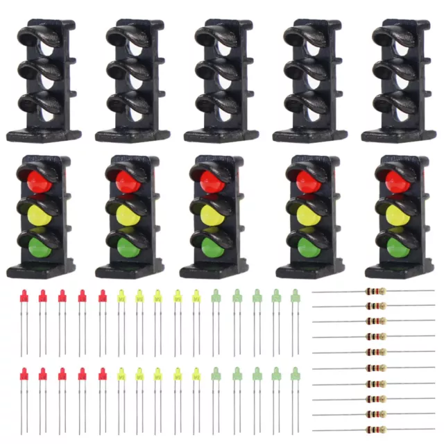 10pcs Target Face With 3-LEDs for 1:150 Railway Dwarf signal N Z Scale 3 Aspects