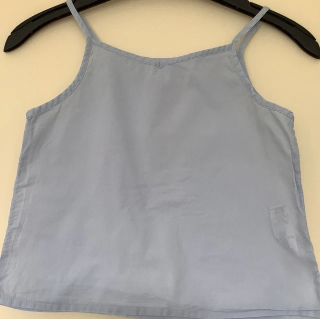 Camicia blu Next Age 8 anni senza maniche bambini bambini top estate casual cotone