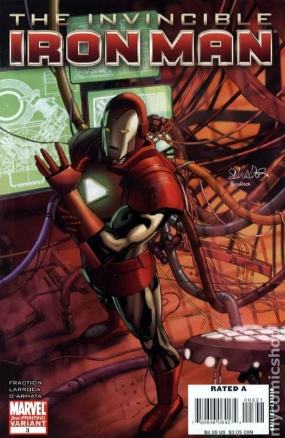 Invincible Iron Man #3C LARROCA Variant 2nd Printing VF 2008 Stock Image