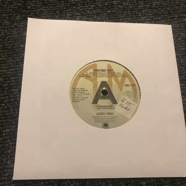 Quincy Jones Stuff Like That 7'' Vinyl 1978 Rare Promo Copy A&M Records