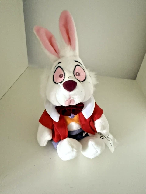 OFFICIAL WALT DISNEY Alice in Wonderland White Rabbit Beanie Plush Toy ...
