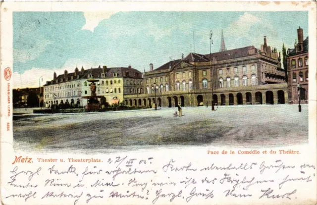 CPA AK METZ - theater and theater square (393345)