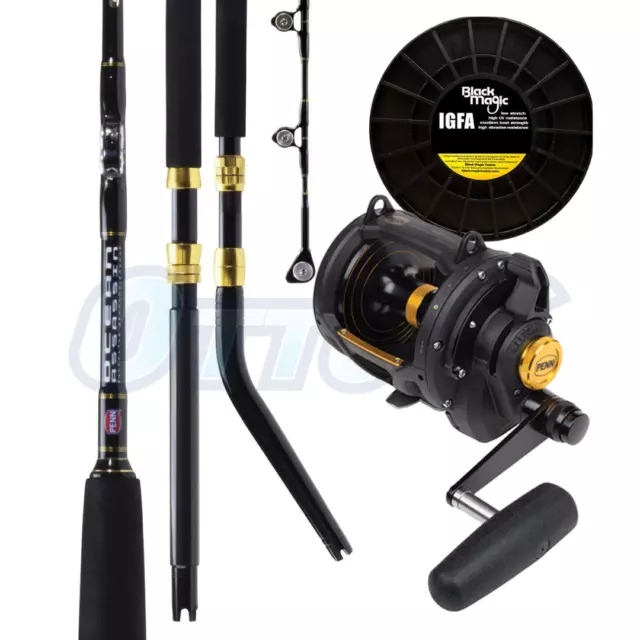 Penn Squall 50 VSW with Ocean Assassin 24kg Rod Game Fishing Combo - Free AU Exp