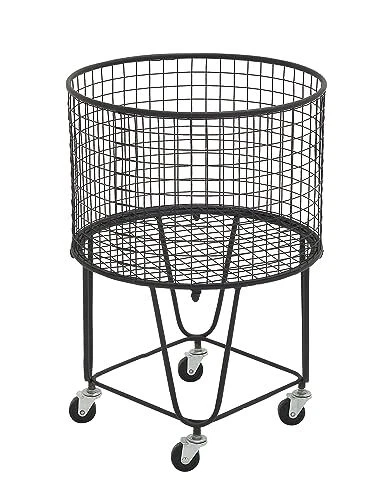 CosmoLiving by Cosmopolitan Metal Deep Set Metal Mesh Laundry Basket Storage ...