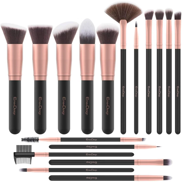 Pennelli Make Up EmaxDesign 17 pezzi Set di pennelli per trucco Fondotinta