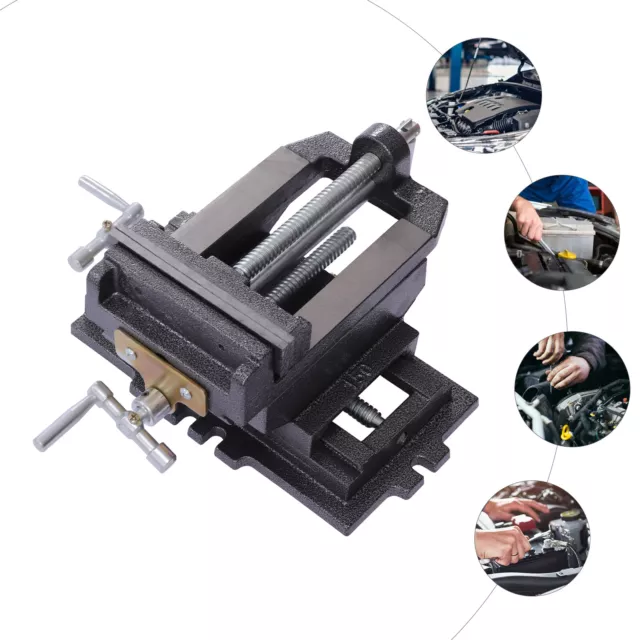 6" Cross Slide Vise Drill Press Vise Anti-slip Milling Machine Bench Mount Clamp