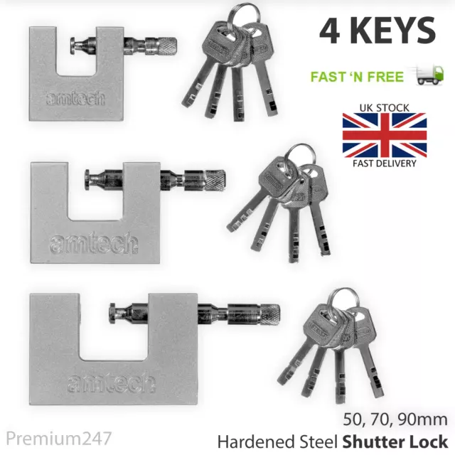 50mm 70mm 90mm Heavy Duty Hardened Steel Shutter Lock Container Shop Padlock