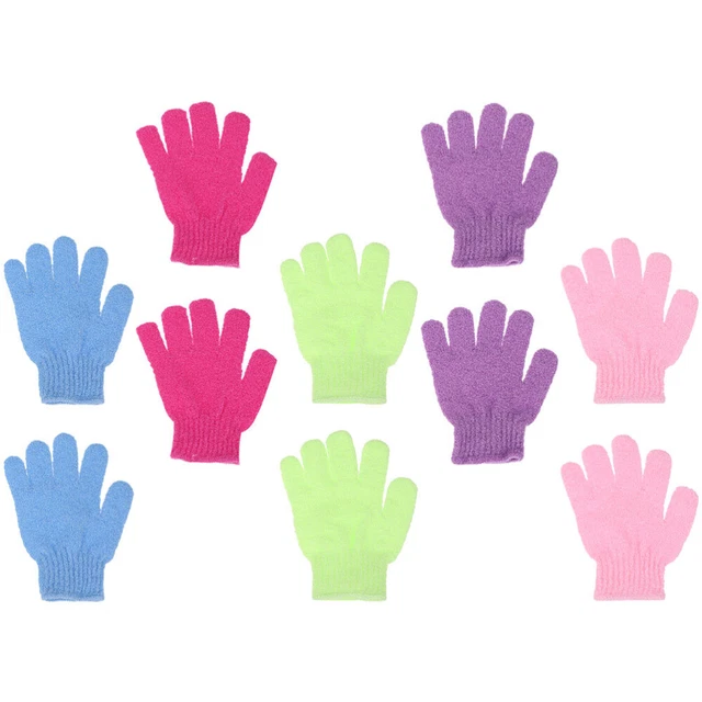 10 un. guantes de ducha de cinco dedos esponja Loufa