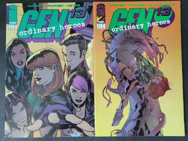 Gen 13 Ordinary Heroes #1-2 (1996) Image Comics Adam Hughes Full Complete Series