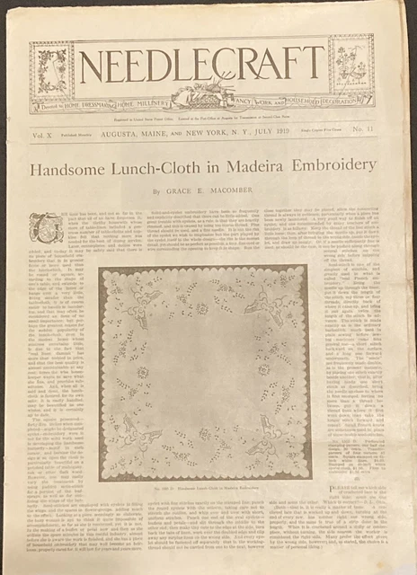 1919 Needlecraft Monthly Publication Needlecraft Recipes Ads Fashion July Issue