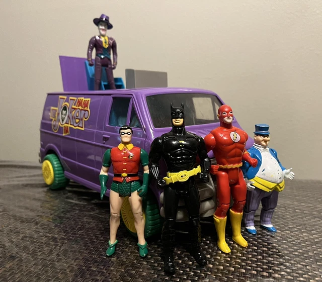 TOY BIZ VINTAGE 1990 Batman Joker Van Plus Batman/Joker Action Figures