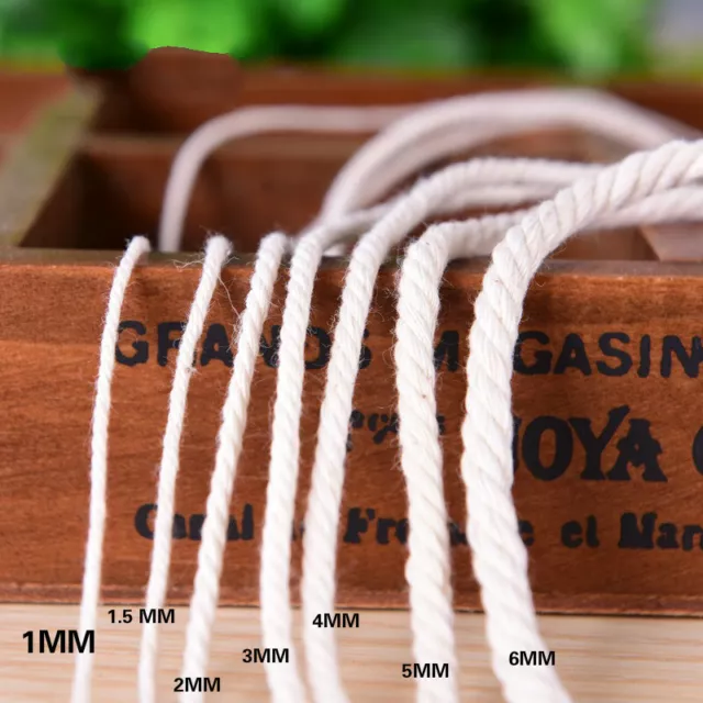 100M Macramé Artisan Corde Coton Entortillé DIY Beige Naturel Matériel